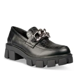 Mocassins NOIR Femme Motif Uni A Enfiler