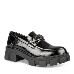 Mocassins NOIR Femme Motif Vernis A Enfiler