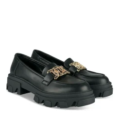 Mocassins NOIR Femme Motif Chaîne A Enfiler
