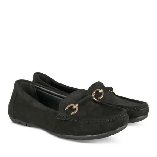 Mocassins NOIR Femme Motif Uni A Enfiler