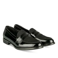 Mocassins NOIR Femme Motif Vernis A Enfiler