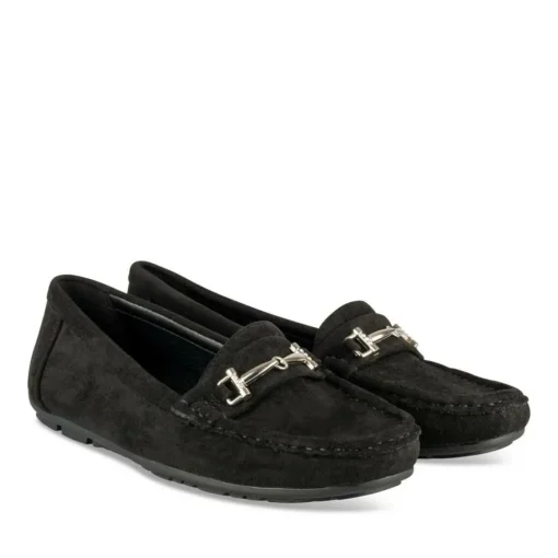 Mocassins NOIR Femme Motif Uni A Enfiler