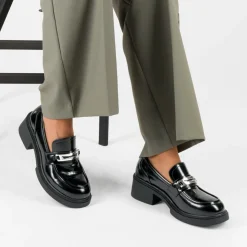 Mocassins NOIR Femme Motif Uni A Enfiler