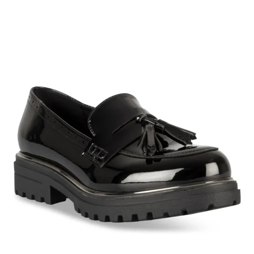 Mocassins NOIR Femme Motif Uni A Enfiler