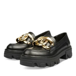 Mocassins NOIR Femme Motif Uni A Enfiler