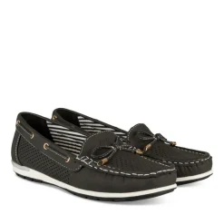 Mocassins NOIR Femme Motif Uni A Enfiler