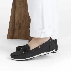 Mocassins NOIR Femme Motif Uni A Enfiler