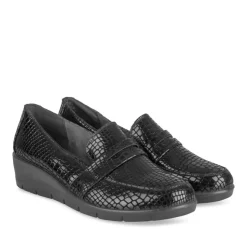 Mocassins NOIR Femme Motif Uni A Enfiler