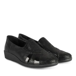 Mocassins NOIR Femme Motif Uni Scratch