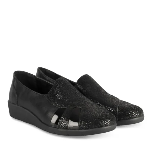 Mocassins NOIR Femme Motif Uni Scratch
