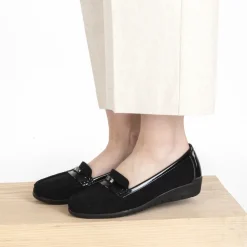 Mocassins NOIR Femme Motif Uni A Enfiler