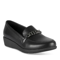 Mocassins NOIR Femme Motif Uni A Enfiler