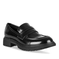 Mocassins NOIR Femme Motif Uni Lacets