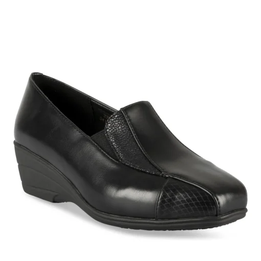 Mocassins NOIR Femme Motif Uni A Enfiler