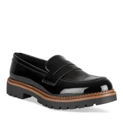 Mocassins NOIR Femme Motif Vernis A Enfiler