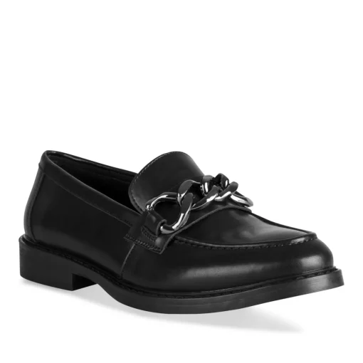 Mocassins NOIR Femme Motif Uni A Enfiler