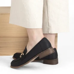 Mocassins NOIR Femme Motif Uni A Enfiler