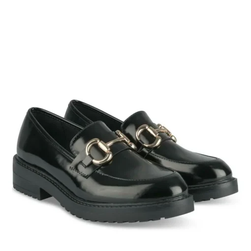 Mocassins NOIR Femme Motif Uni A Enfiler