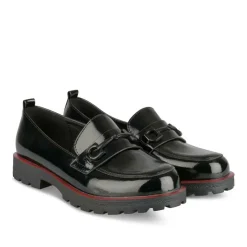Mocassins NOIR Femme Motif Uni A Enfiler