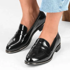 Mocassins NOIR Femme Motif Uni