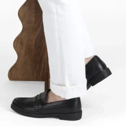 Mocassins NOIR Femme Motif Vernis A Enfiler