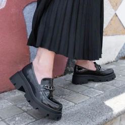 Mocassins NOIR Femme Motif Uni A Enfiler