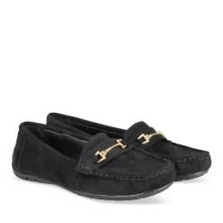 Mocassins NOIR Femme Motif Chaîne A Enfiler
