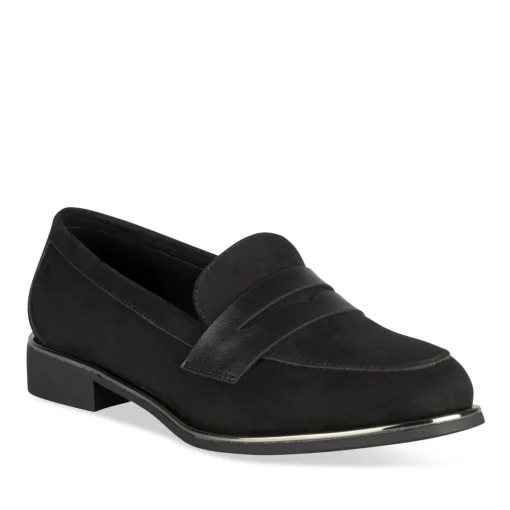 Mocassins NOIR Femme Motif Uni A Enfiler