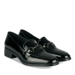 Mocassins NOIR Femme Motif Chaîne A Enfiler