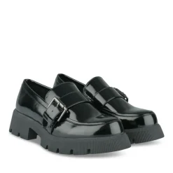 Mocassins NOIR Femme Motif Uni A Enfiler