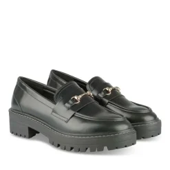 Mocassins NOIR Femme Motif Uni A Enfiler