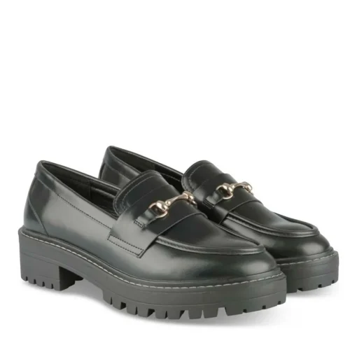 Mocassins NOIR Femme Motif Uni A Enfiler