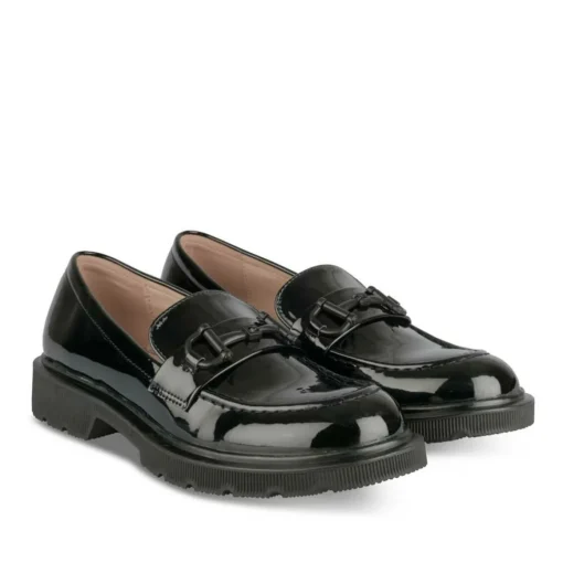Mocassins NOIR Femme Motif Uni A Enfiler