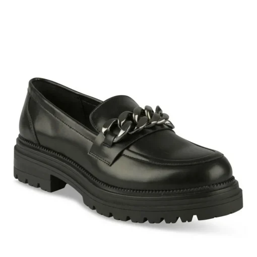Mocassins NOIR Femme Motif Uni A Enfiler