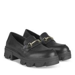Mocassins NOIR Femme Motif Chaîne A Enfiler