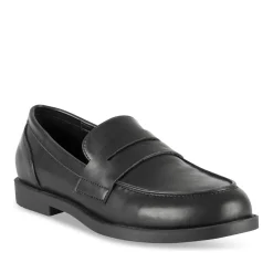 Mocassins NOIR Femme Motif Uni Lacets