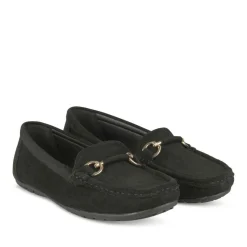 Mocassins NOIR Femme Motif Chaîne A Enfiler