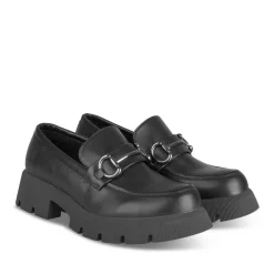 Mocassins NOIR Femme Motif Uni A Enfiler