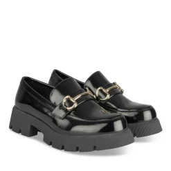Mocassins NOIR Femme Motif Uni A Enfiler