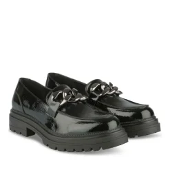 Mocassins NOIR Femme Motif Chaîne A Enfiler