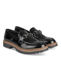 Mocassins NOIR Femme Motif Chaîne A Enfiler
