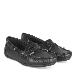 Mocassins NOIR Femme Motif Uni A Enfiler