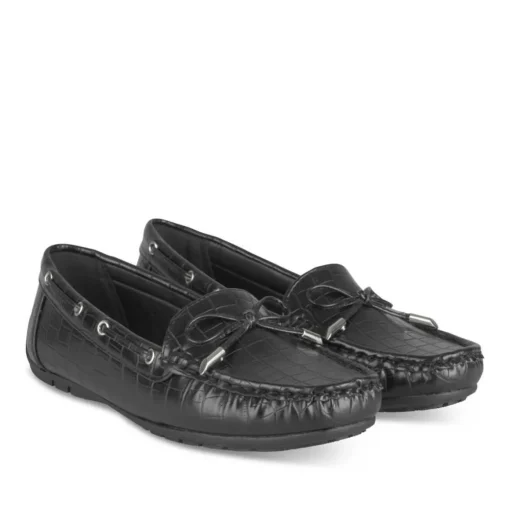 Mocassins NOIR Femme Motif Uni A Enfiler