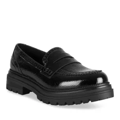 Mocassins NOIR Femme Motif Vernis A Enfiler