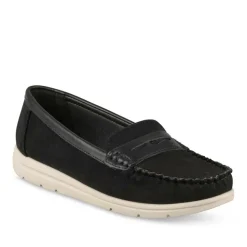 Mocassins NOIR Femme Motif Uni A Enfiler