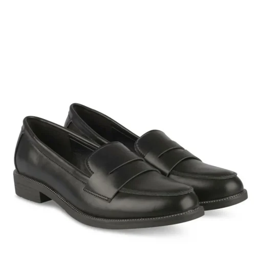 Mocassins NOIR Femme Motif Uni A Enfiler