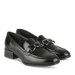 Mocassins NOIR Femme Motif Chaîne A Enfiler