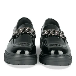 Mocassins NOIR Femme Motif Chaîne A Enfiler