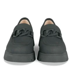 Mocassins NOIR Femme Motif Chaîne A Enfiler