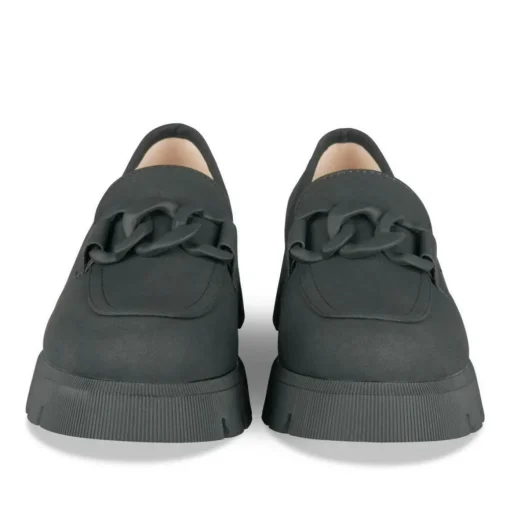 Mocassins NOIR Femme Motif Chaîne A Enfiler